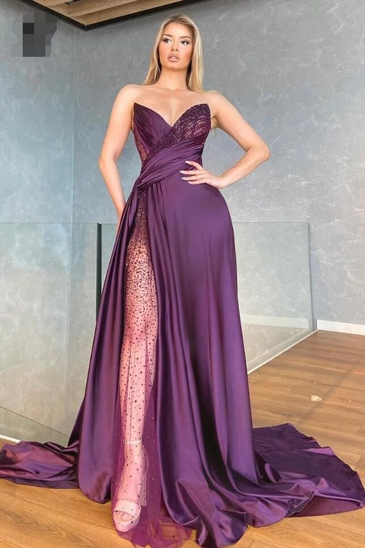 Sexy langes Ballkleid mit V-Ausschnitt und seitlichem Schlitz fg3391