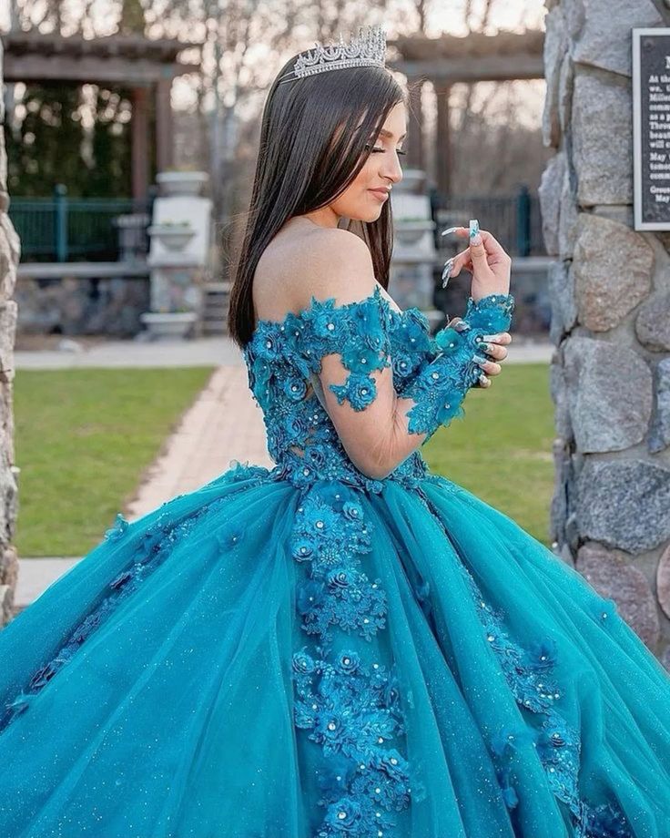 Princess Quinceanera Dresses Lace Applique Sweet 16 Dress Long Sleeves formalgowns Princess Quinceanera Dresses Lace Applique Sweet 16 Dress Long Sleeves formalgowns