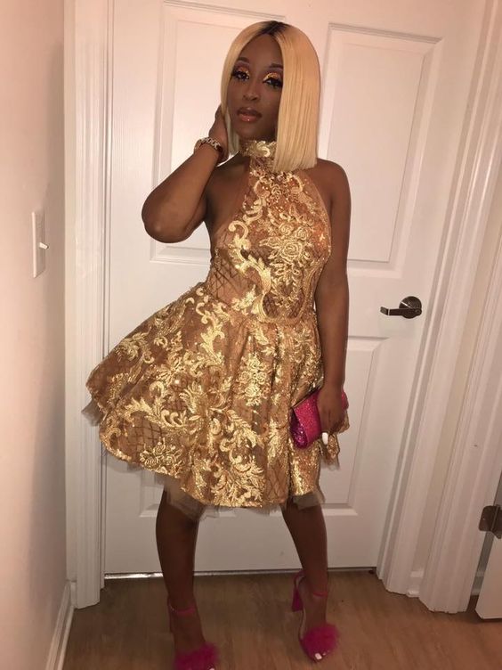 Gold Short Prom Dress Homecoming Dress fg3865 formalgowns Gold Short Prom Dress Homecoming Dress fg3865 formalgowns