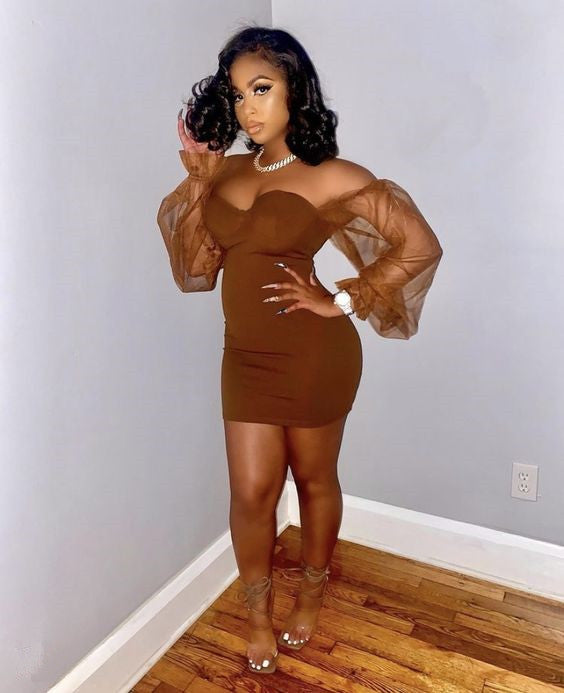 Brown Homecoming Dress Short Prom Dress,Short Party Dress fg3797