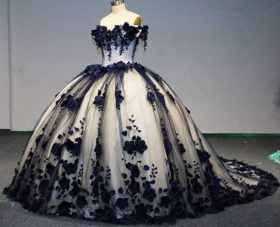 New 3D Flowers Lace Quicneanera Dress Black Off The Shoulder Dark Navy Sweet 16 Party Dress fg4110 New 3D Flowers Lace Quicneanera Dress Black Off The Shoulder Dark Navy Sweet 16 Party Dress fg4110