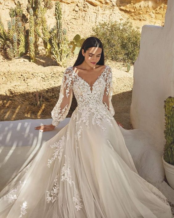Gorgeous Princess A Line Wedding Dresses V Neck Bridal Gowns fg4033 formalgowns Gorgeous Princess A Line Wedding Dresses V Neck Bridal Gowns fg4033 formalgowns