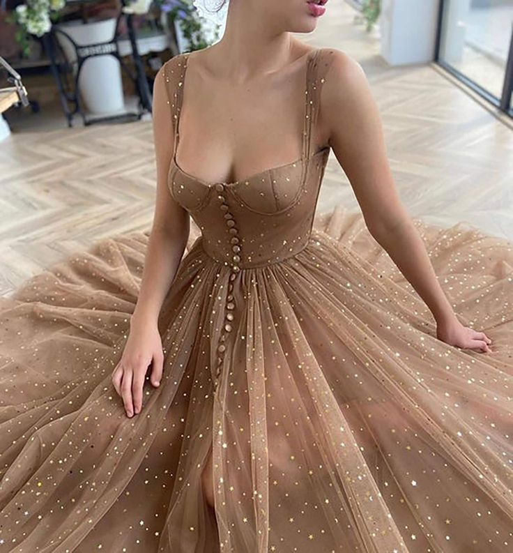 brown tulle prom dress brown prom dress Sexy Brown Mermaid Tulle Ruffles Mermaid Court Train Prom Dresses