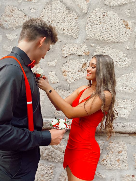 Robe de soirée courte rouge fg4269