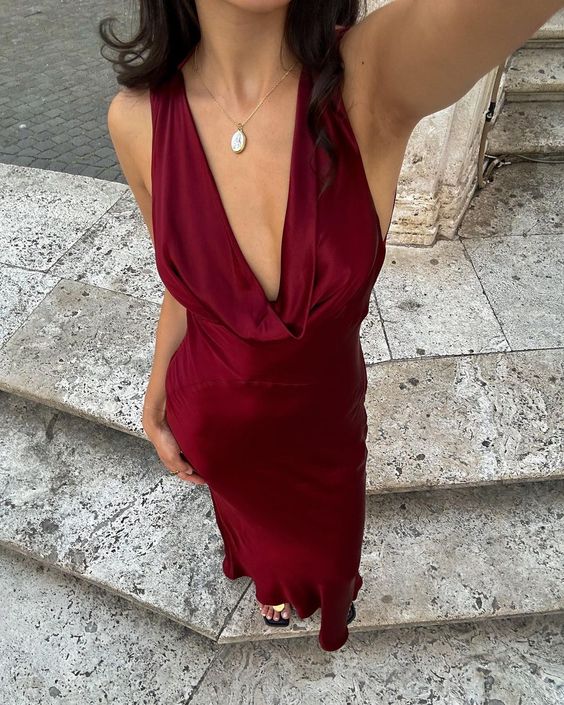 Burgundy Prom Dresses Deep V Neck Evening Dress fg4129 formalgowns Burgundy Prom Dresses Deep V Neck Evening Dress fg4129 formalgowns