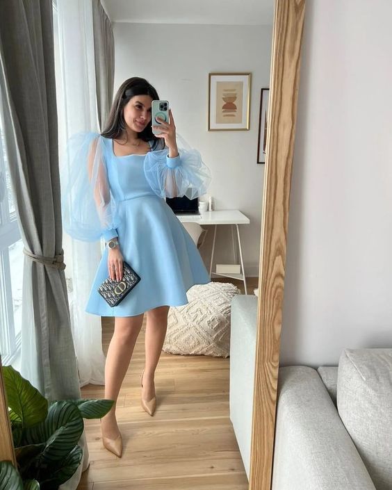 Blue Party Dresses Short Prom Dress Homecoming Dress fg3554