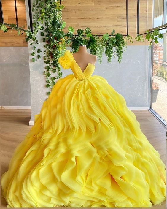 Yellow Long Ball Gown Prom Dresses fg4329 formalgowns Yellow Long Ball Gown Prom Dresses fg4329 formalgowns