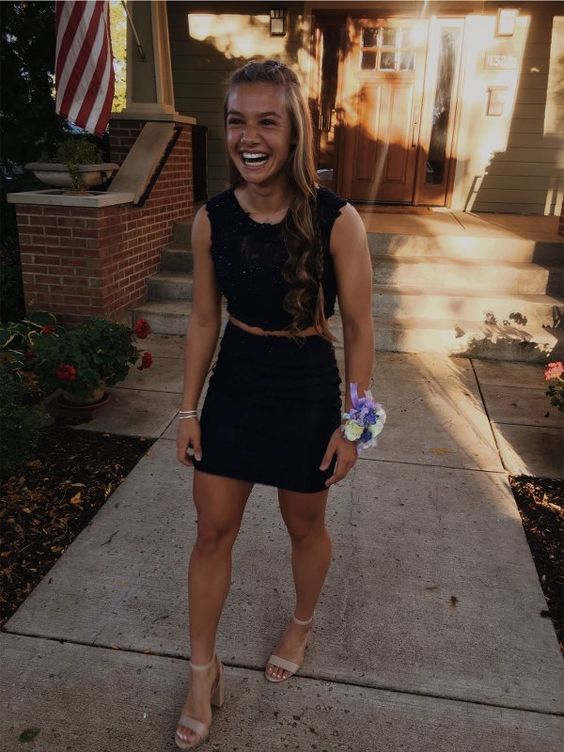 Short Two Piece Prom Dresses, Short Black Formal Homecoming Dresses fg formalgowns Short Two Piece Prom Dresses, Short Black Formal Homecoming Dresses fg formalgowns
