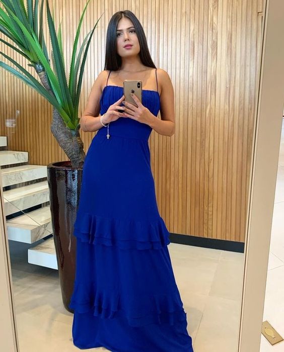 Robe de bal trapèze sans manches pour invitée de mariage fg3949