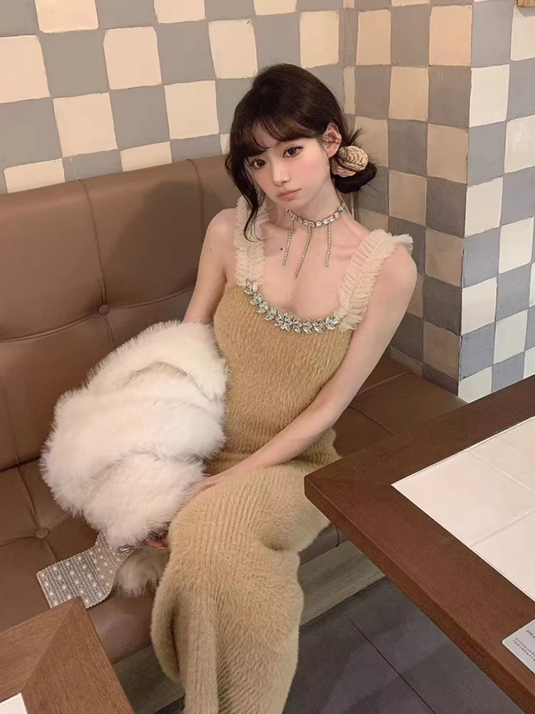 Buntes Meerjungfrau-Partykleid mit Pailletten und langen Abschlusskleidern fg8362