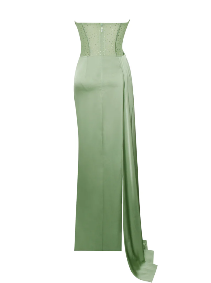 Sexy Green Mermaid Side Slit Maxi Long Party Prom Dresses,Evening Dresses fg6759
