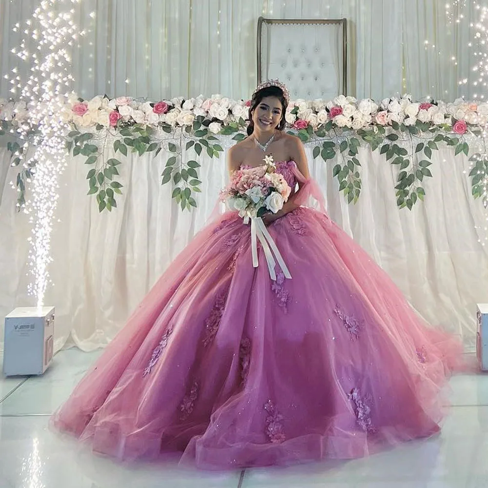 Ball Gown Sweet 16 Dress Off Shoulder Quinceanera Dresses Lace Dress with Appliques fg5480