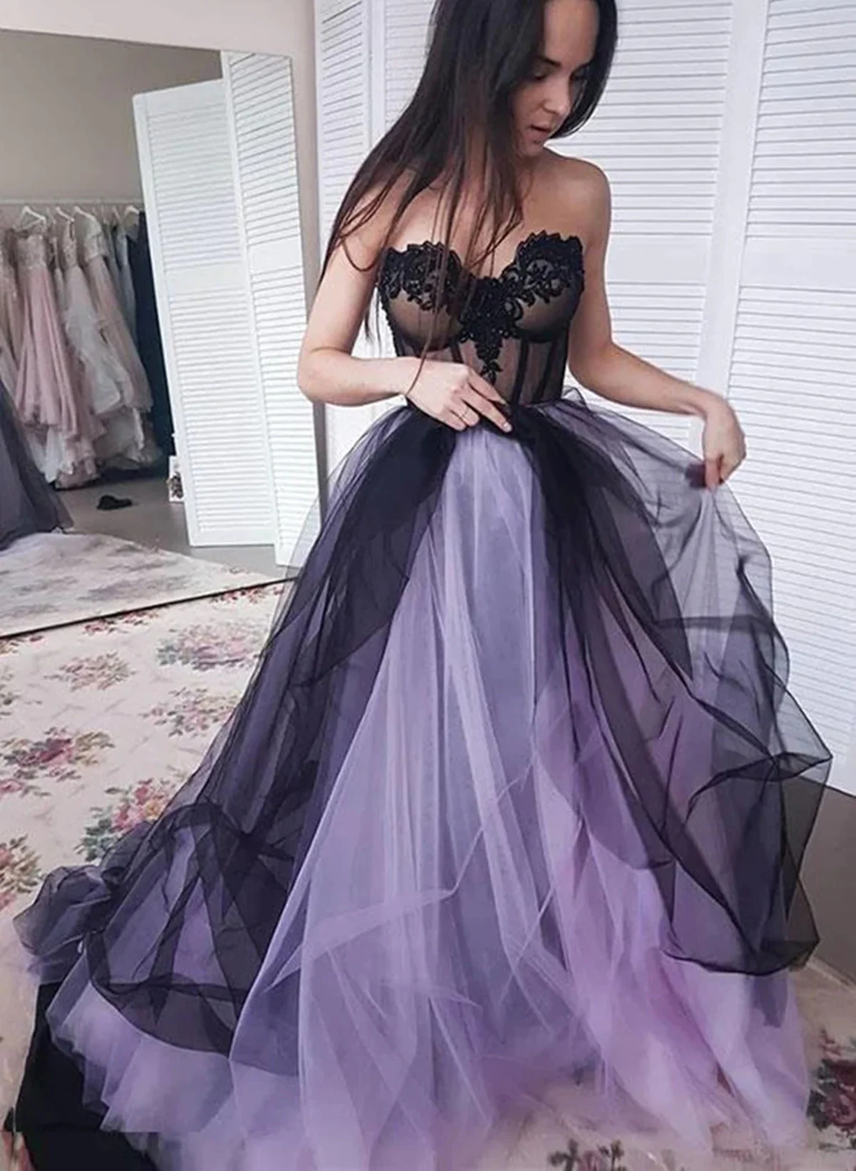 Light Purple Sweetheart Tulle Long Party Dress, Light Purple Prom Dres – formalgowns Light Purple Sweetheart Tulle Long Party Dress, Light Purple Prom Dres – formalgowns