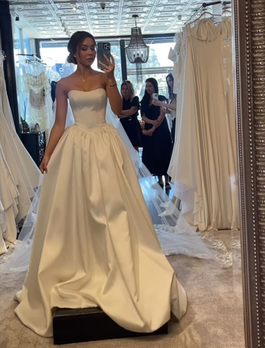 Robe de mariée longue et simple, robe de bal, fg5349