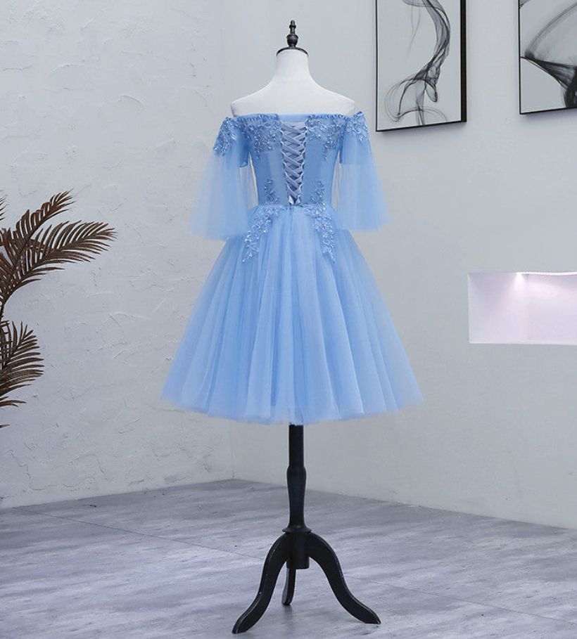 Homecoming Dresses Lace Off Shoulder Short Prom Dress, Homecoming Dresses fg5036