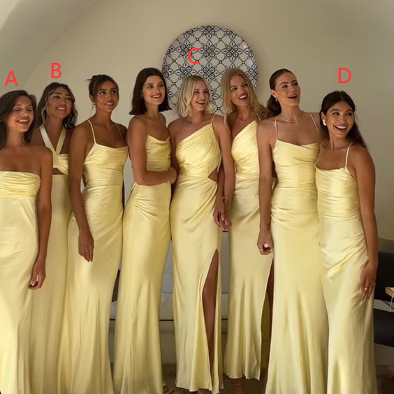 Yellow Bridesmaids Dresses Prom dress satin long dress(There are 4 styles of dresses in the picture) fg4664 Yellow Bridesmaids Dresses Prom dress satin long dress(There are 4 styles of dresses in the picture) fg4664