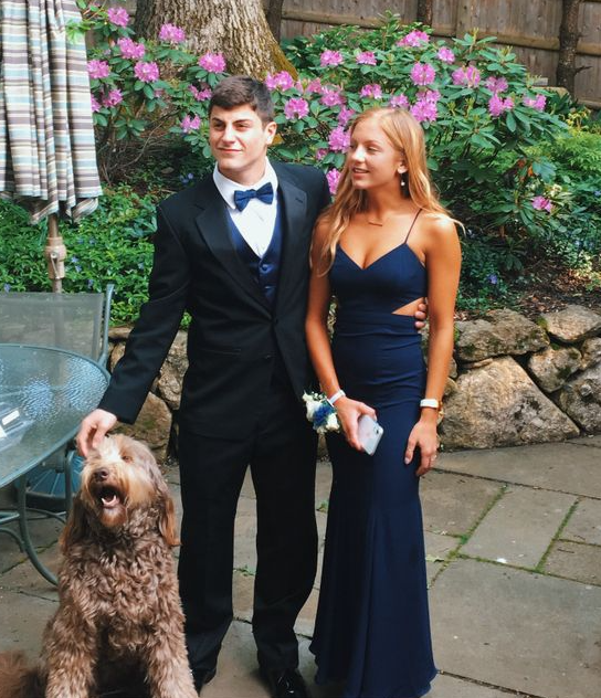 navy prom dress and tux Couple Navy Suit Prom Suits To Go With Navy Prom Dress