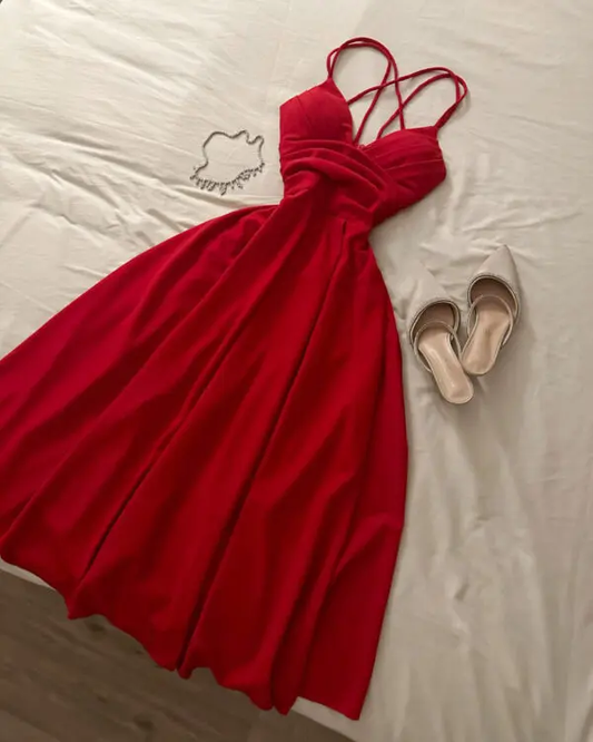 Simple Red Prom Dress Evening Dress       fg5225