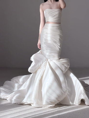 Sleeveless Mermaid Wedding Dress Classy Wedding Gowns fg8695