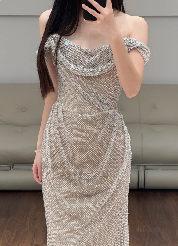 Buntes Meerjungfrau-Partykleid mit Pailletten und langen Abschlusskleidern fg8362