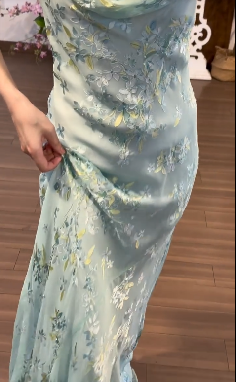Flora Chiffon Vintage Prom Party Dress Evening Dress Birthday Outfit fg8717