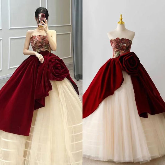 Robe de soirée d'anniversaire bustier, robe de bal de luxe, robe de princesse, robe de Quinceanera unique, sur mesure fg6830