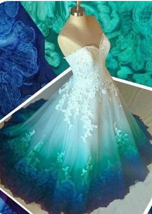 Colorful Ombré Wedding Dress Ball Gown fg2685