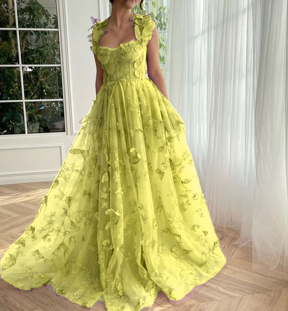 Butterfly Purple Prom Gown, Elegant Long Prom Dresses fg3363