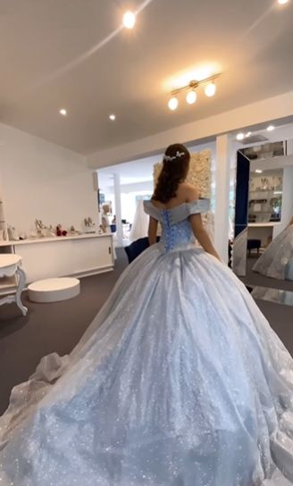 A Line Light Blue Off The Shoulder Quinceanera Dress Ball Gown fg6547