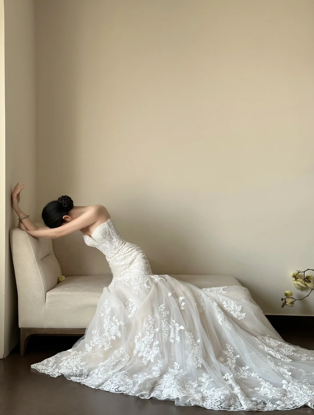 Robe de mariée élégante et luxueuse en dentelle pour femme, tenue de princesse sexy fendue sur le côté, fg7317