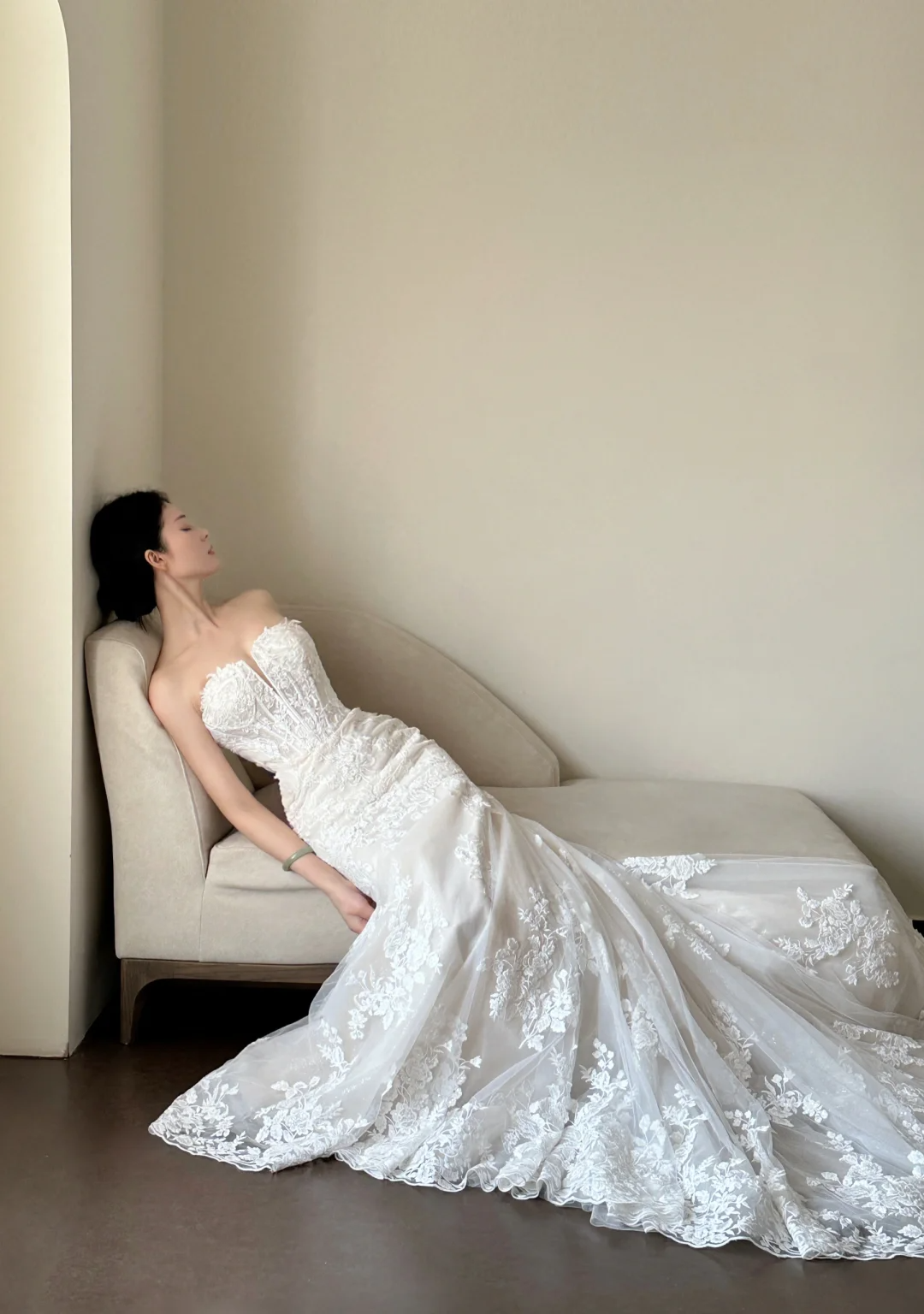 Robe de mariée élégante et luxueuse en dentelle pour femme, tenue de princesse sexy fendue sur le côté, fg7317