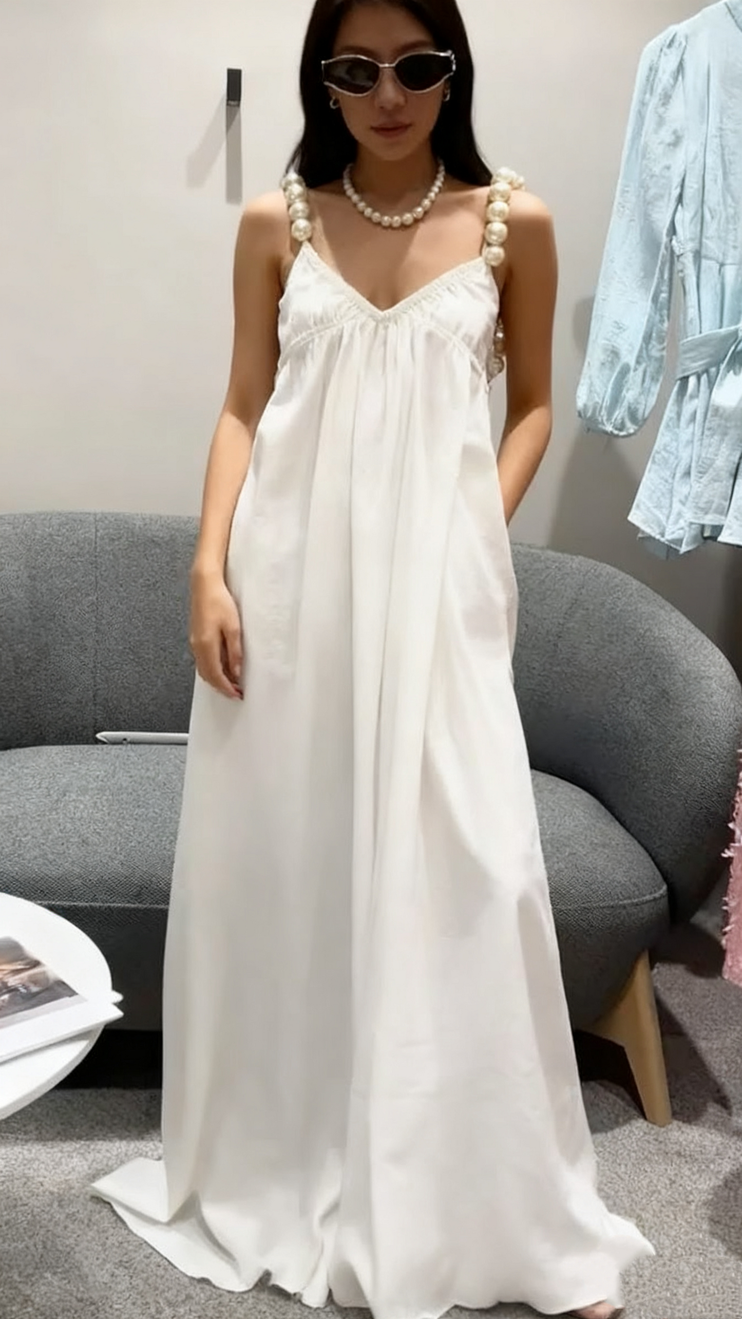 Robe de soirée blanche courte, robe de bal, robe d'anniversaire fg7427