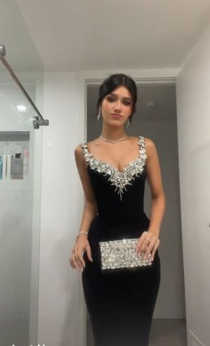 Robe de soirée longue noire style sirène sexy fg7763