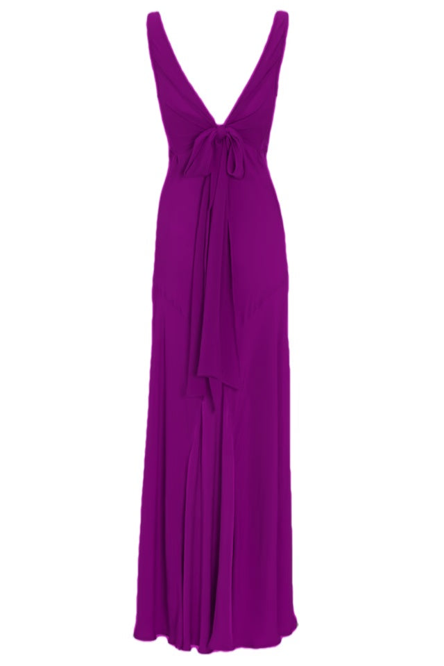 Pink Chiffon V Back Long Prom Dress Elegant Bridesmaids Dress fg7333