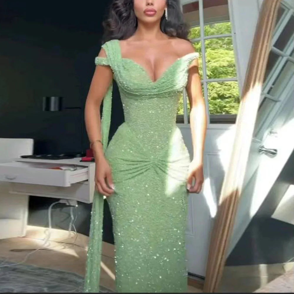 Green Elegant Long Party Dress Prom Dress New Arrive Mermaid Evening Dress fg8020
