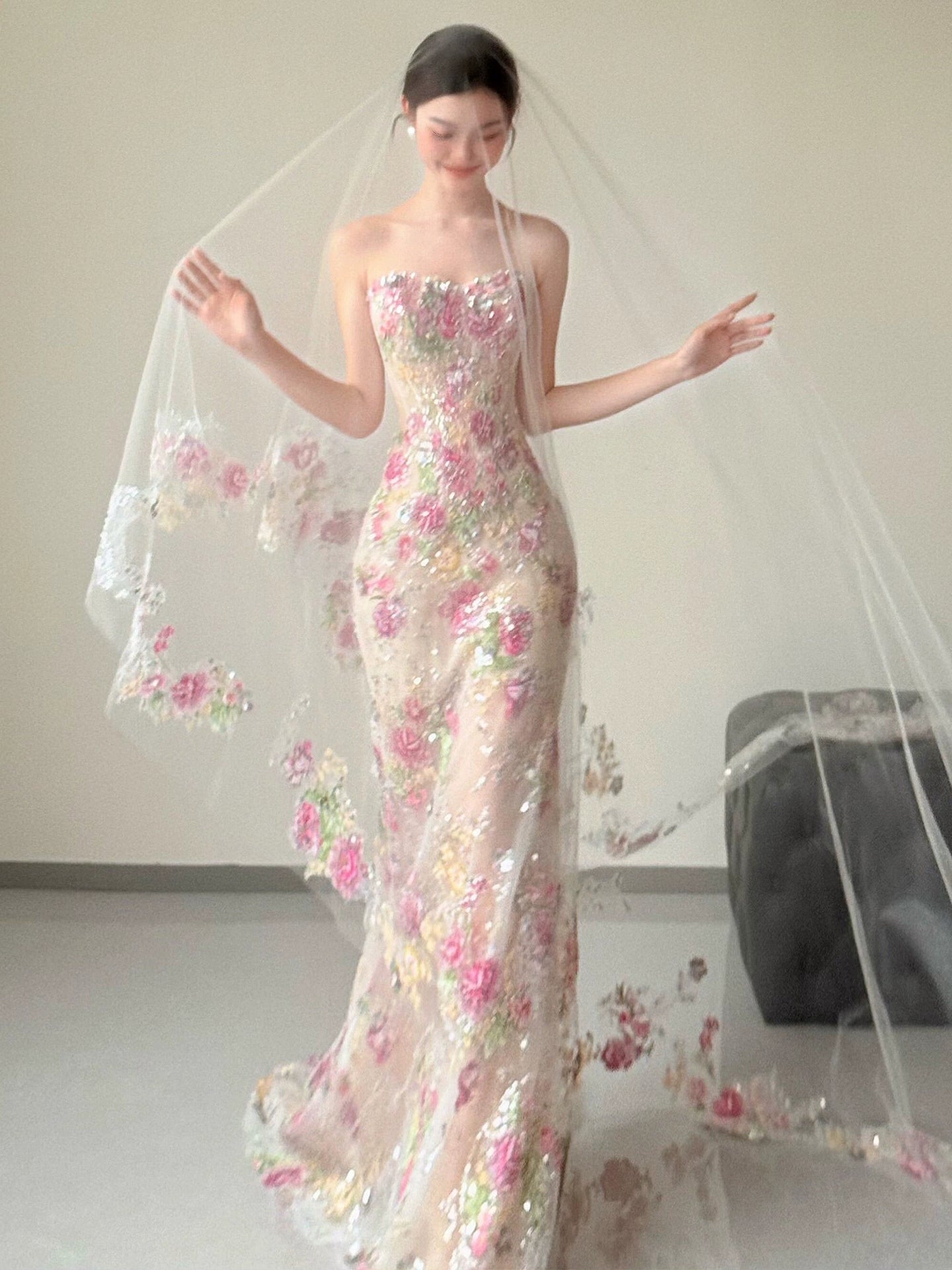 Sweetheart Mermaid Bead Flora Wedding Dress Sexy Evening Dress Prom Dress fg8280