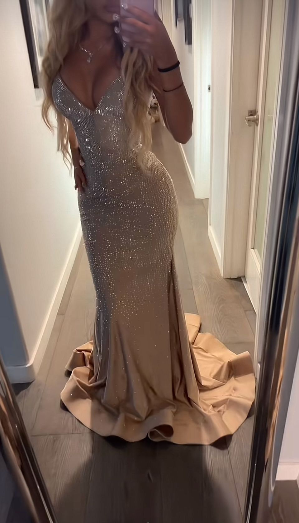 V-Ausschnitt Meerjungfrau Langes Ballkleid Sexy Formales Partykleid Geburtstagsoutfit fg8323