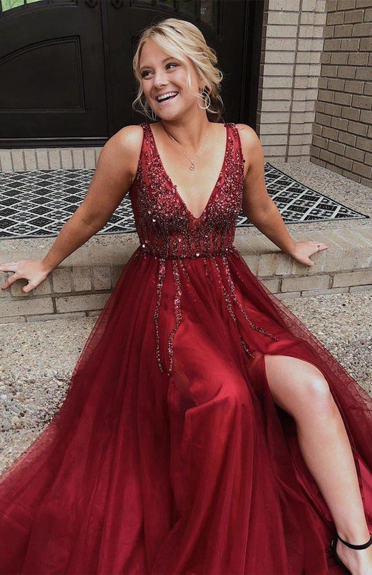 Robe de bal longue scintillante avec haut perlé fg3168