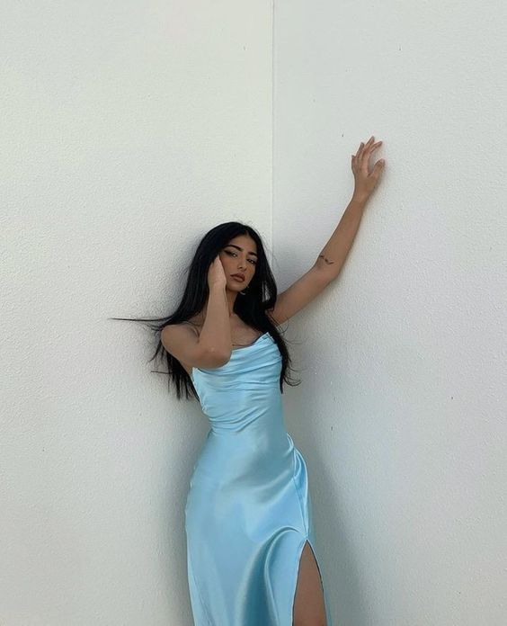 Simple party dress, birthday dress,blue prom dress fg2891 – formalgowns