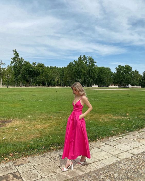 A-line Spaghetti Straps V-neck Prom Dress Formal Evening Dress fg3011