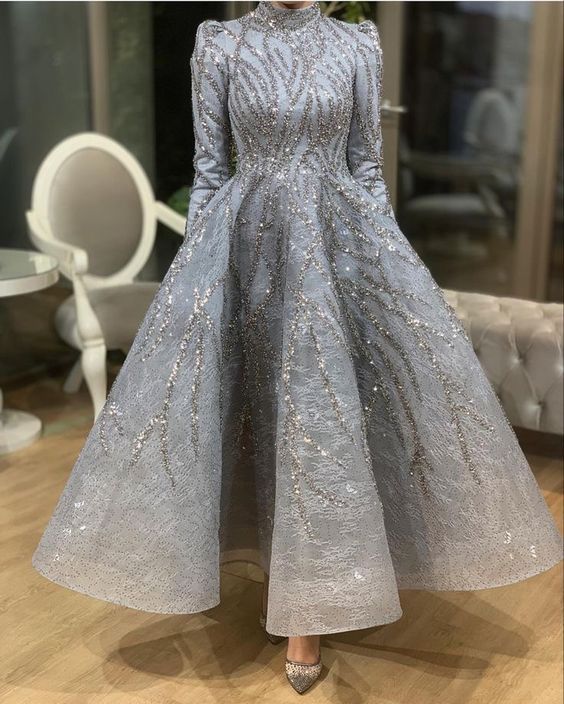 Besticktes Hochzeitskleid, Muslimisches Abendkleid, Sexy Ballkleid, Abendkleid fg2662