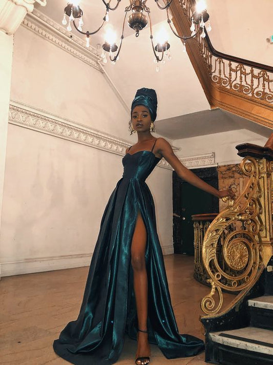 Robe de bal longue fendue coupe trapèze, bon marché, fg3072