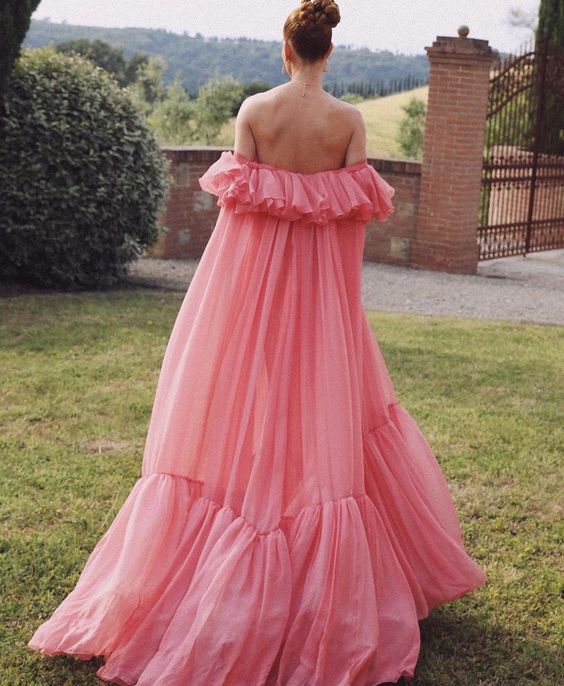 Pink long formal prom dress, long evening party Gown fg897