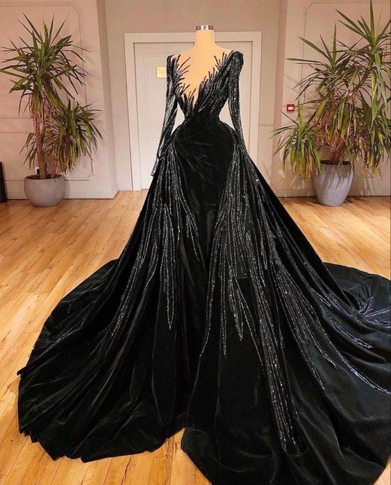 Hochwertige Pailletten langes Ballkleid Abendkleid fg2885