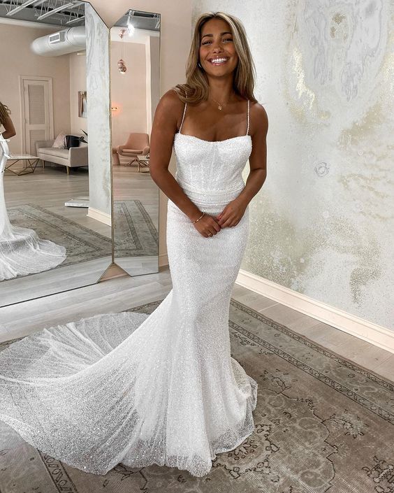 Mermaid Sequins Wedding Dresses,Sexy Bridal Gowns,Custom Made Wedding formalgowns Mermaid Sequins Wedding Dresses,Sexy Bridal Gowns,Custom Made Wedding formalgowns