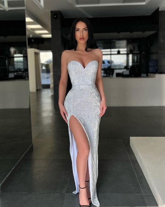 Stunning Sequin prom dresses, Classy prom dresses, Silver Prom dress f formalgowns Stunning Sequin prom dresses, Classy prom dresses, Silver Prom dress f formalgowns
