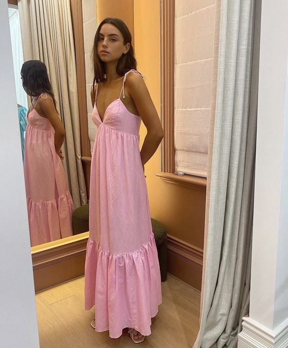 Pink prom dress long party dress fg2916