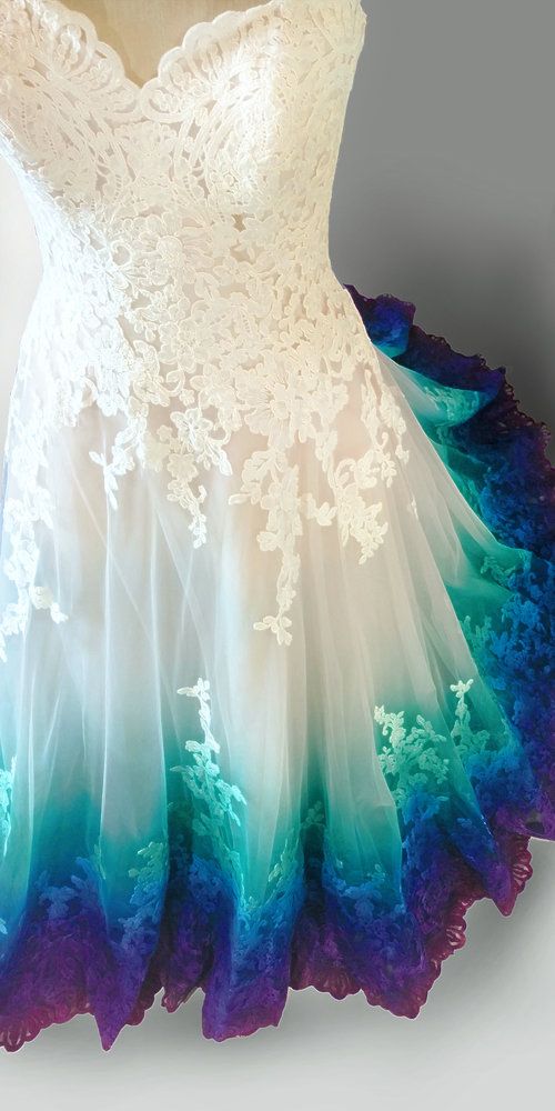 Buntes Ombré Brautkleid Ballkleid fg2685