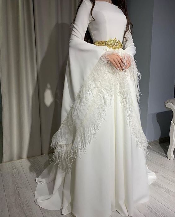 White Long Formal Dress, Unique Prom Dresses fg2807