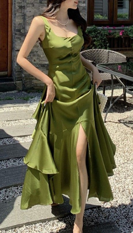 Charming Prom Dress Green Maxi Dress fg2714